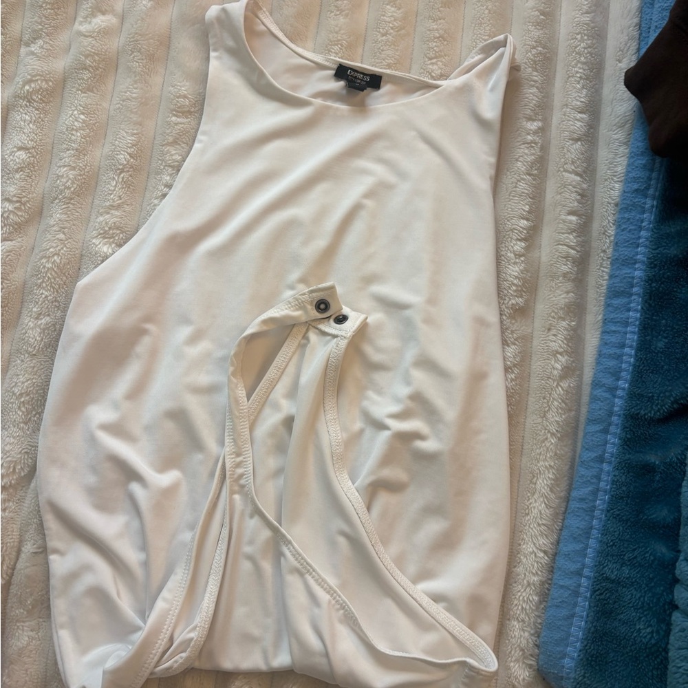 Express White Sleeveless Bodysuit